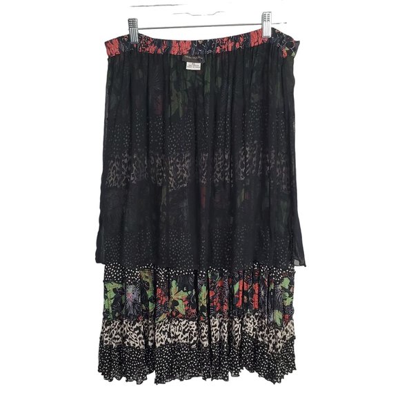 Sarah Arizona Size XL Skirt Boho Maxi Tropical Floral Animal Polka Dot Pull On - Picture 9 of 10